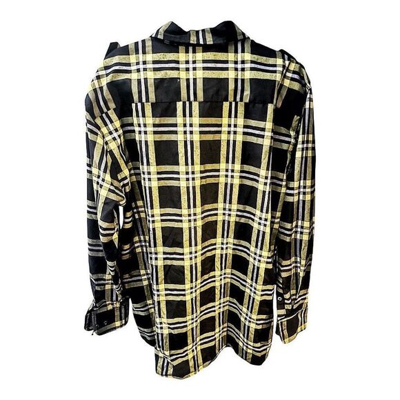 Men’s Big & Tall Brooklyn State Black & Yellow Plaid Casual Shirt Size 4XL - Picture 3 of 3